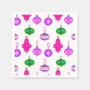 Antique Ornament Pattern in Pink, Violet and Teal Napkins