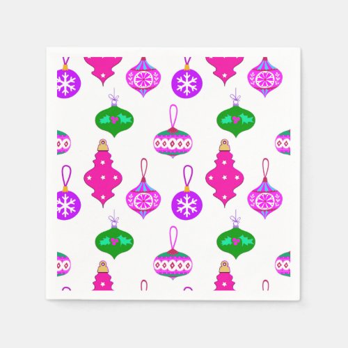 Antique Ornament Pattern in Pink Violet and Teal Napkins