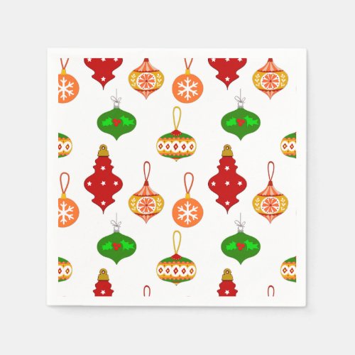 Antique Ornament Pattern in Red Green and White Napkins