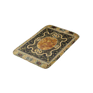 Antique Ornamental Italian Gemstone Pattern Bath Mat