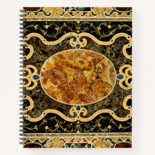 Antique Ornamental Italian Gemstone Pattern Notebook
