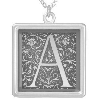 Antique ornamental monogram -  capital A Silver Pl