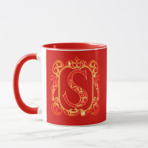  Antique ornamental monogram - capital  S  Mug
