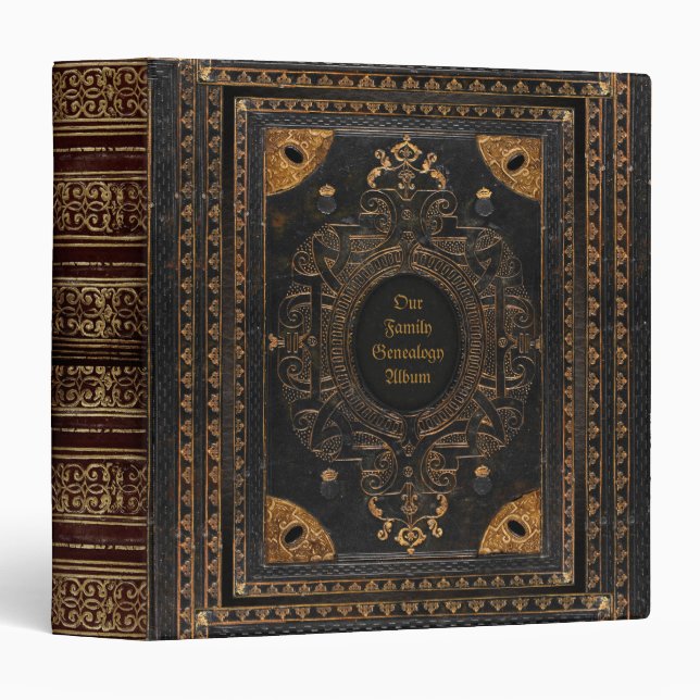 Antique Ornamental (Title customizable) 3 Ring Binder (Front/Spine)