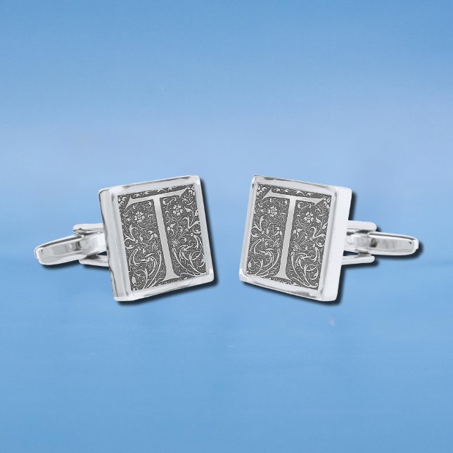 Antique Ornate Monogram  – Letter T Cufflinks (Creator Uploaded)