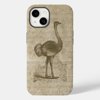 Antique  Ostrich Script Grunge Paper Case-mate Iphone 14 Case by camcguire at Zazzle