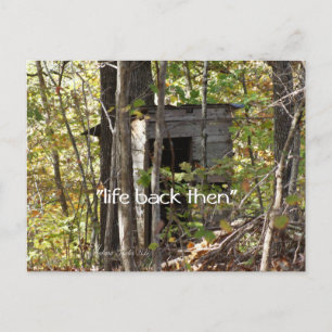 antique Outhouse in the woods- customize Postcard