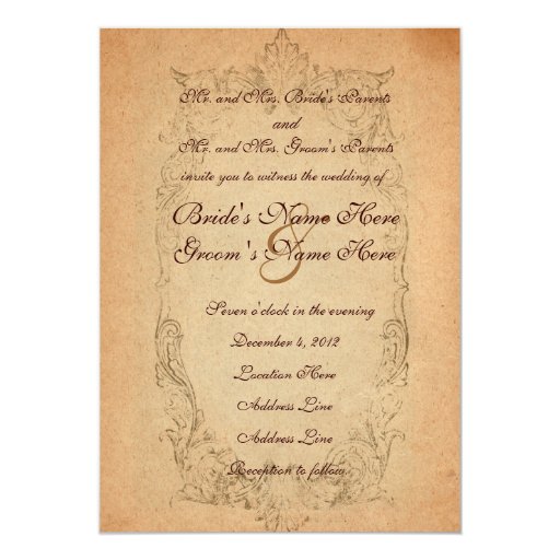 Parchment Wedding Invitations 1