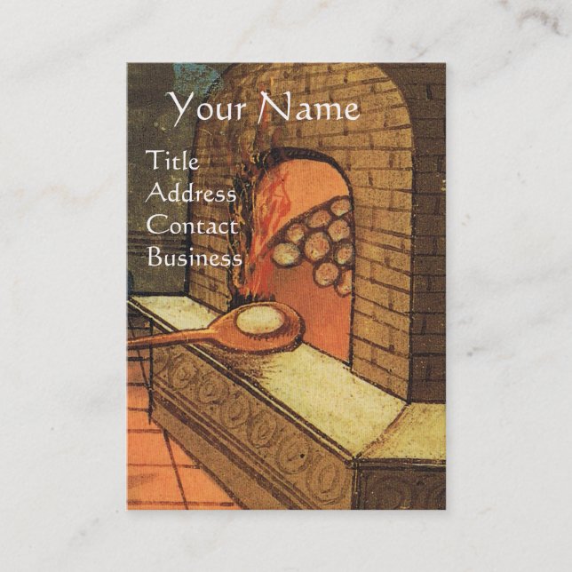 ANTIQUE OVEN  BAKER ,BAKERY BREAD SHOP BUSINESS CARD (Front)