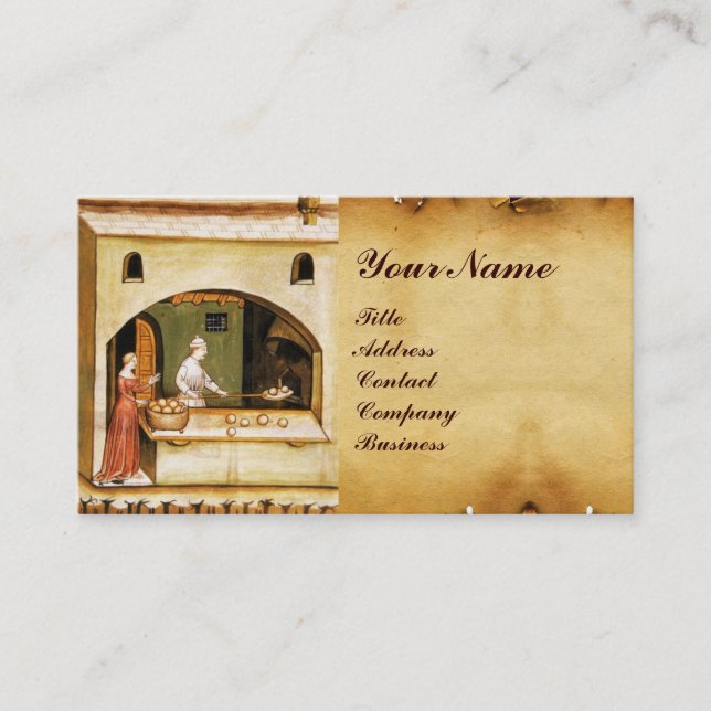 ANTIQUE OVEN  BAKER ,BAKERY BREAD SHOP BUSINESS CARD (Front)