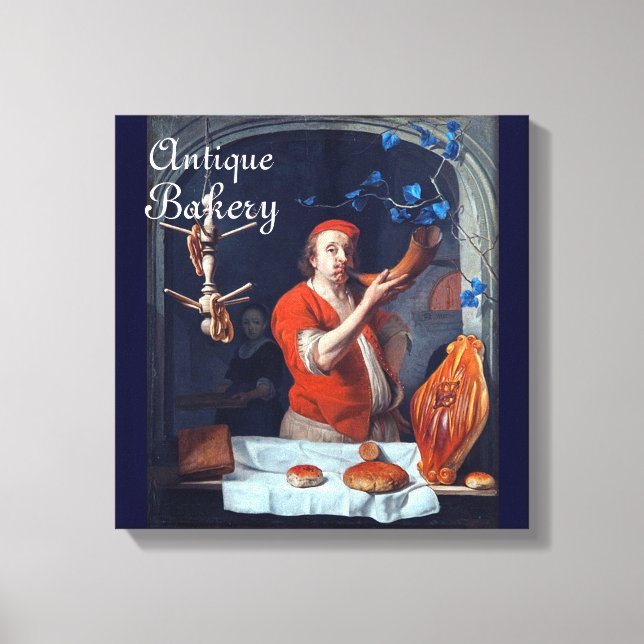 ANTIQUE OVEN  BAKER ,BAKERY BREAD SHOP CANVAS PRINT (Front)