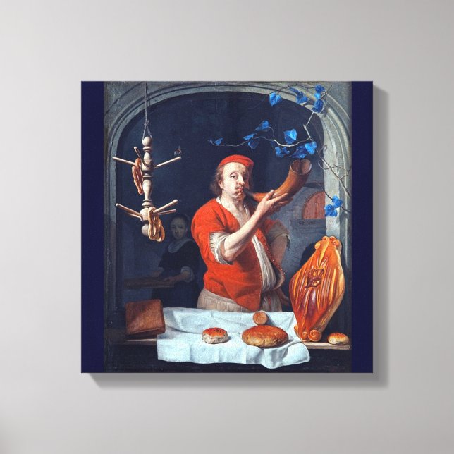 ANTIQUE OVEN  BAKER ,BAKERY BREAD SHOP CANVAS PRINT (Front)