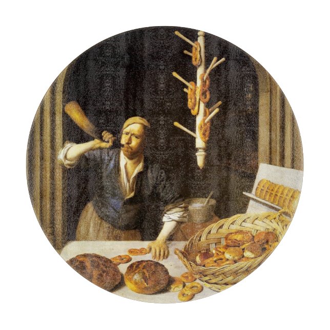 ANTIQUE OVEN  BAKER ,BAKERY BREAD SHOP CUTTING BOARD (Front)