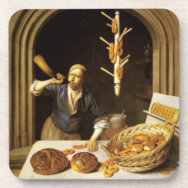 ANTIQUE OVEN  BAKER ,BAKERY BREAD SHOP DRINK COASTER (Front)