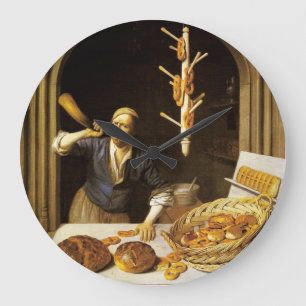 ANTIQUE OVEN BAKER ,BAKERY BREAD SHOP LARGE CLOCK