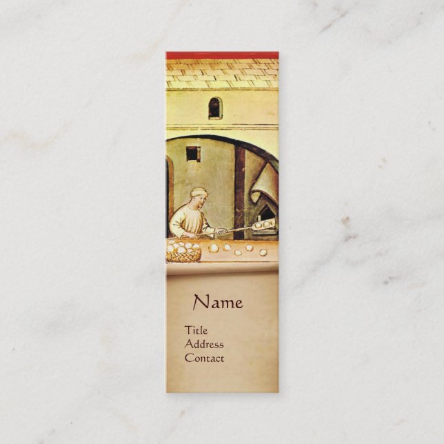 ANTIQUE OVEN  BAKER ,BAKERY BREAD SHOP MINI BUSINESS CARD (Front)