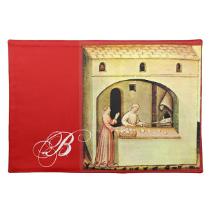 ANTIQUE OVEN  BAKER ,BAKERY BREAD SHOP PLACEMAT