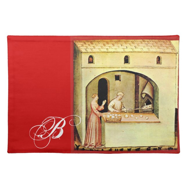 ANTIQUE OVEN  BAKER ,BAKERY BREAD SHOP PLACEMAT (Front)