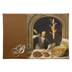 ANTIQUE OVEN  BAKER ,BAKERY BREAD SHOP PLACEMAT