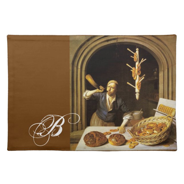 ANTIQUE OVEN  BAKER ,BAKERY BREAD SHOP PLACEMAT (Front)