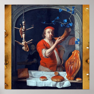 ANTIQUE OVEN BAKER ,BAKERY BREAD SHOP POSTER