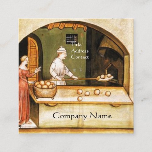 ANTIQUE OVEN BAKER BAKERY BREAD SHOP SQUARE BUSINESS CARD
