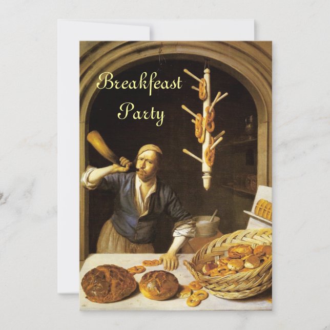 ANTIQUE OVEN  BAKERY BREAKFEAST PARTY INVITATION (Front)