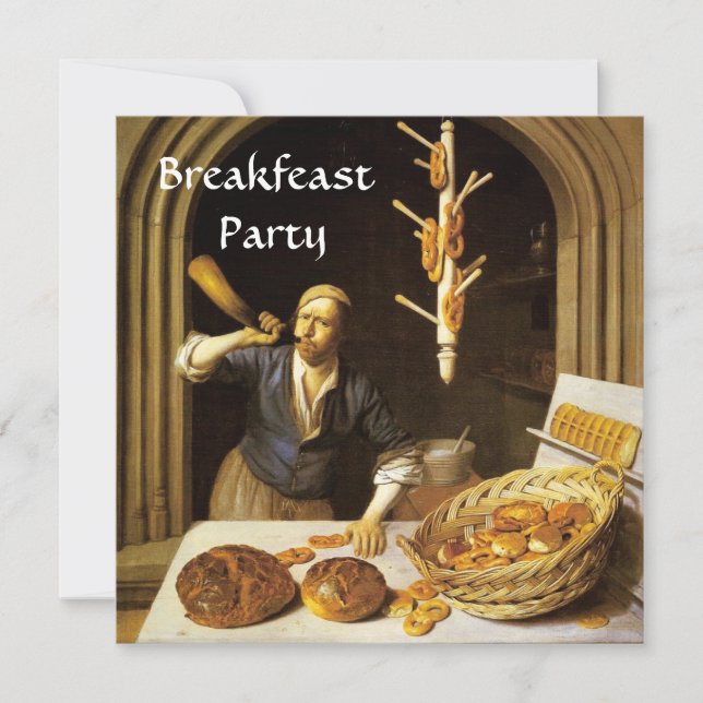 ANTIQUE OVEN  BAKERY BREAKFEAST PARTY INVITATION (Front)