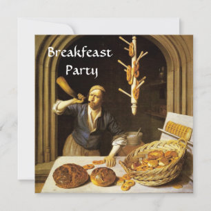 ANTIQUE OVEN  BAKERY BREAKFEAST PARTY INVITATION