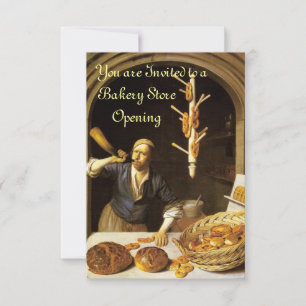ANTIQUE OVEN BAKERY BREAKFEAST PARTY RSVP INVITATION