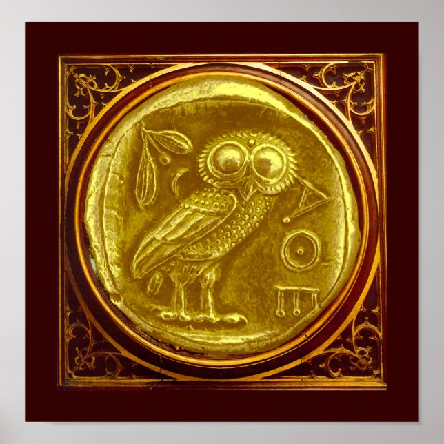 ANTIQUE OWL GOLD COIN POSTER (Front)