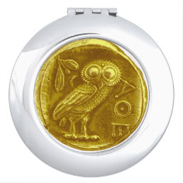 ANTIQUE OWL gold Compact Mirror
