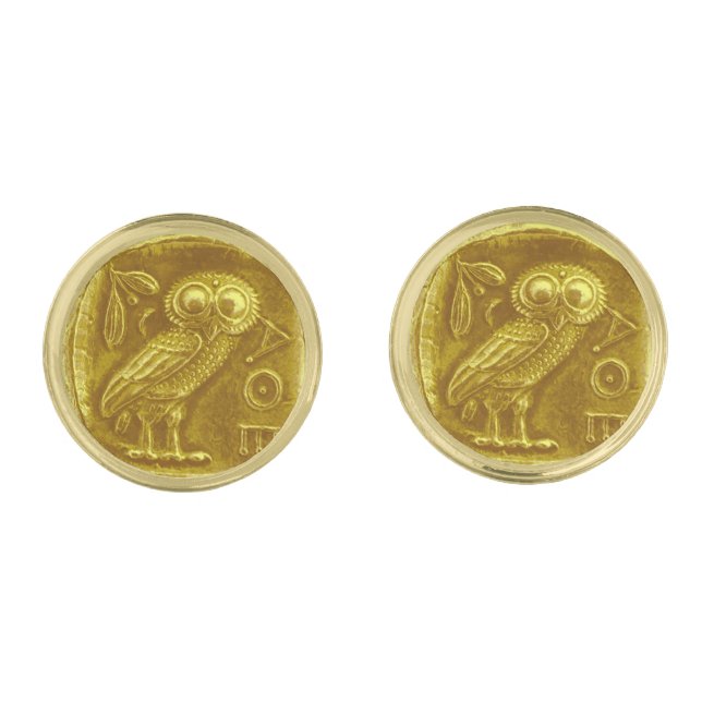 ANTIQUE OWL GOLD CUFFLINKS (Front)
