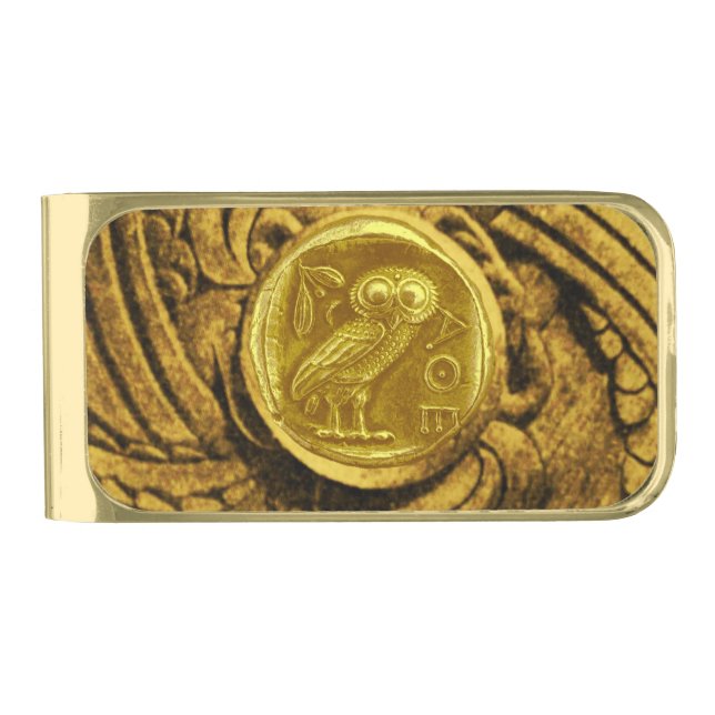 ANTIQUE OWL GOLD FINISH MONEY CLIP (Front)