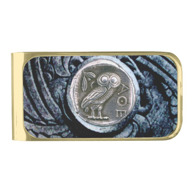 ANTIQUE OWL GOLD FINISH MONEY CLIP (Front)