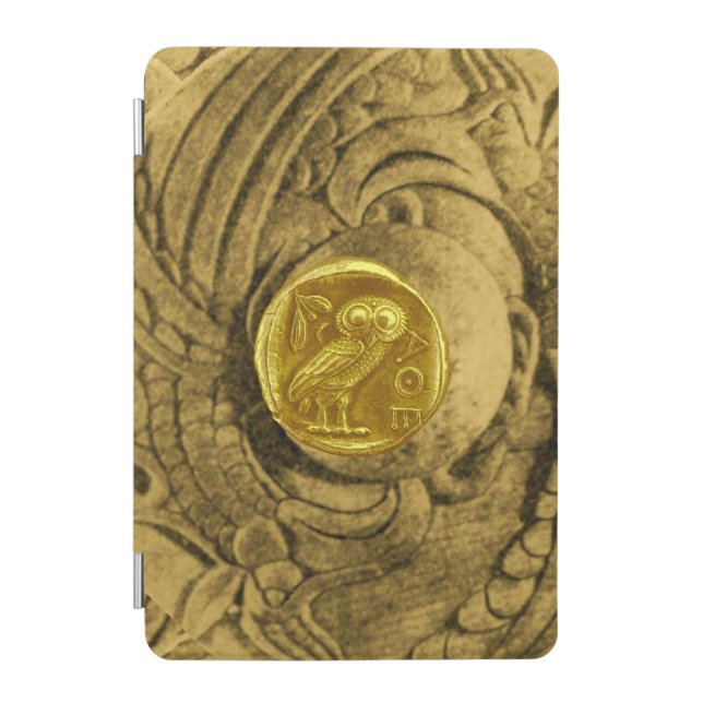 ANTIQUE OWL Gold Greek Coin iPad Mini Cover (Front)