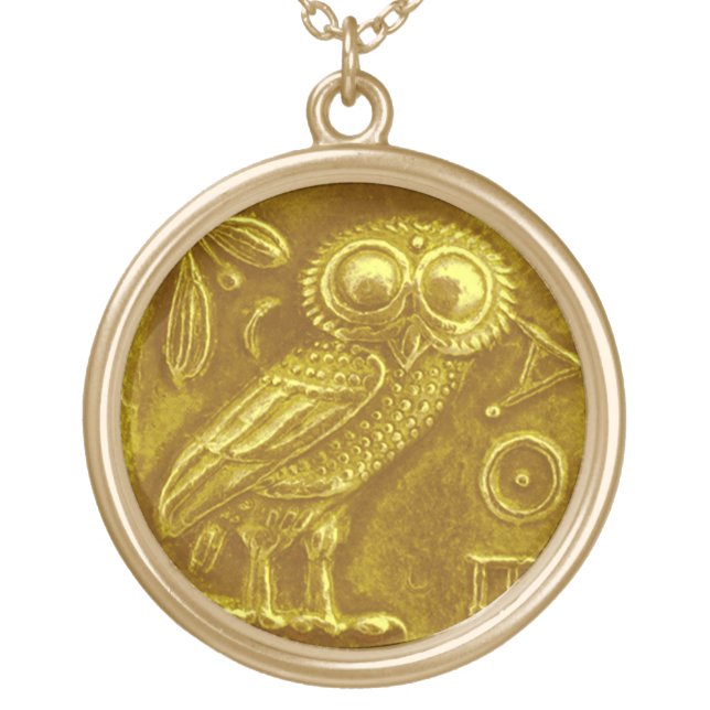ANTIQUE OWL GOLD PLATED NECKLACE (Front)