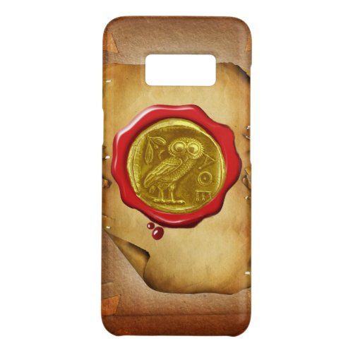 ANTIQUE OWL GOLD YELLOW RED WAX SEAL parchment Case_Mate Samsung Galaxy S8 Case