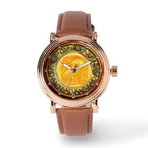 ANTIQUE OWL GOLD YELLOW WATCH