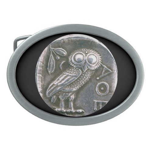 ANTIQUE OWL OVAL BELT BUCKLE