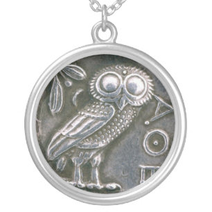 ANTIQUE OWL SILVER PLATED NECKLACE