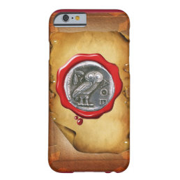 ANTIQUE OWL SILVER RED WAX SEAL parchment Barely There iPhone 6 Case
