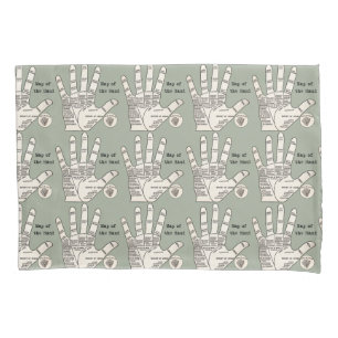 Antique Palm Reader Hand Diagram: Palmistry Pillow Case