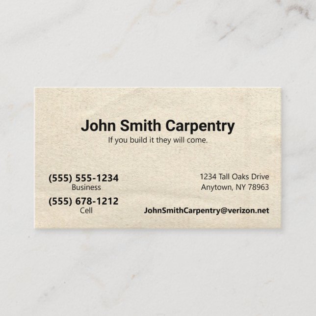 Antique Paper Background Custom Dual Phone  Business Card (Front)