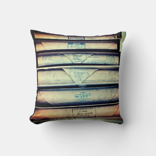 Antique Paper Piano Rolls Throw Pillow