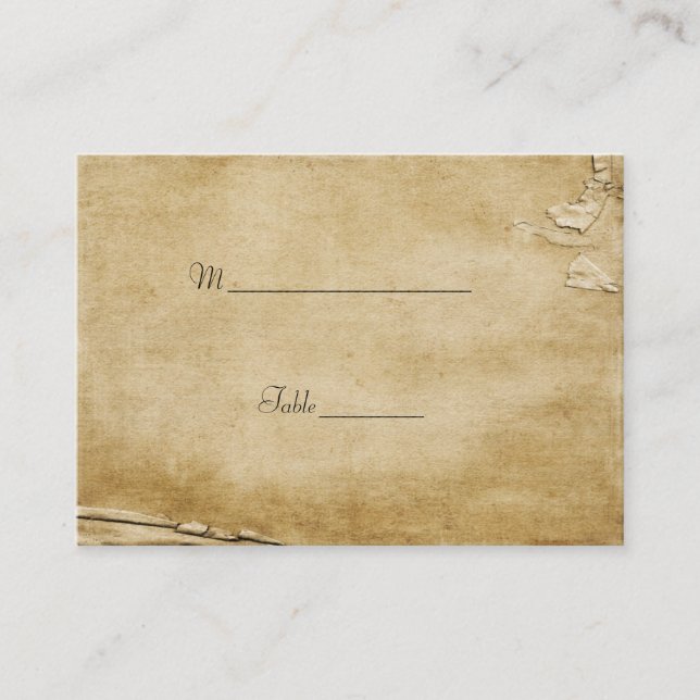 Antique Paper Table Place Card (Front)