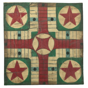 Antique Parcheesi Game Board by Ethan Harper Cloth Napkin