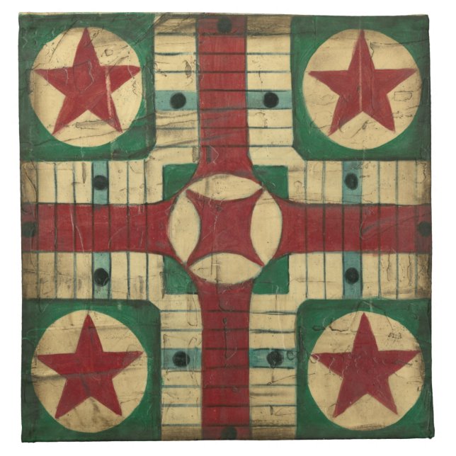 Antique Parcheesi Game Board by Ethan Harper Cloth Napkin (Front)