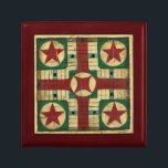 Antique Parcheesi Game Board by Ethan Harper Keepsake Box<br><div class="desc">An antique looking painting based on a Parcheesi game board. This painting by Ethan Harper is amazingly lifelike. You can almost imagine using it to play a real game of Parcheesi with your friends. Buy your copy today!</div>