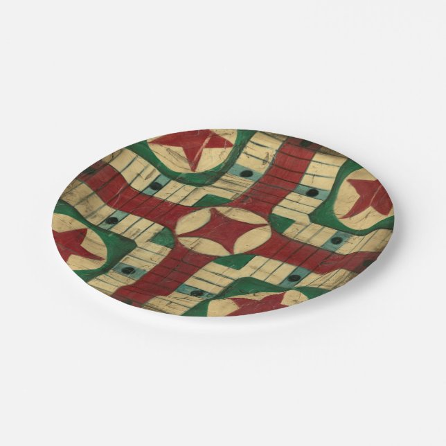 Antique Parcheesi Game Board by Ethan Harper Paper Plates (Angled)